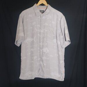 Quiksilver Waterman Collection Fish Design SS BF Shirt - Gray - Sz L*